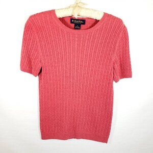 BROOKS BROTHERS Vtg Coral Cable Knit Sweater. Small. Cashmere
